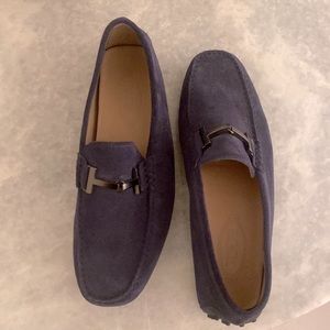 Tod’s Blue Suede Men’s Driving Loafers